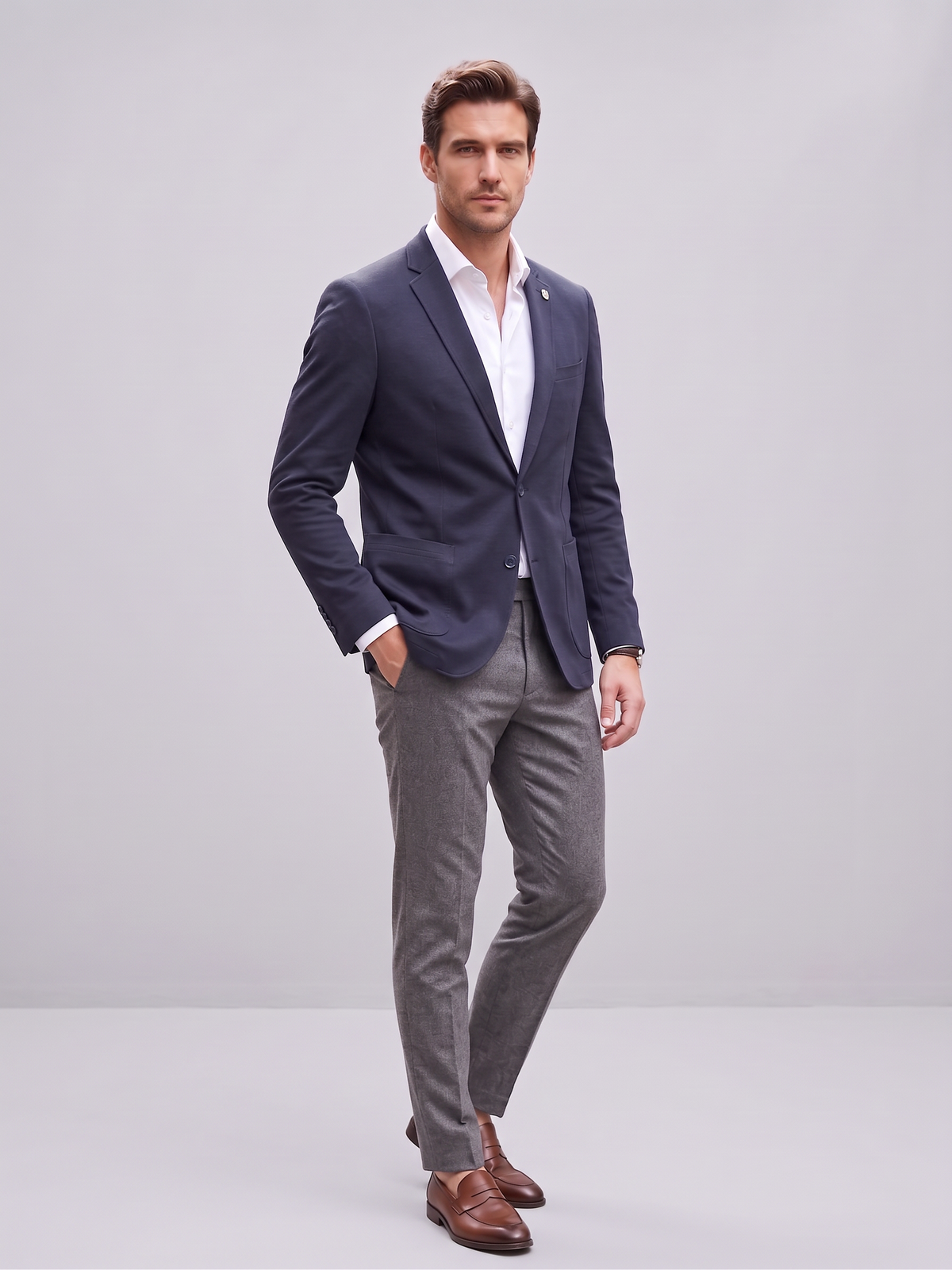 Favian Lightweight Navy Jacket