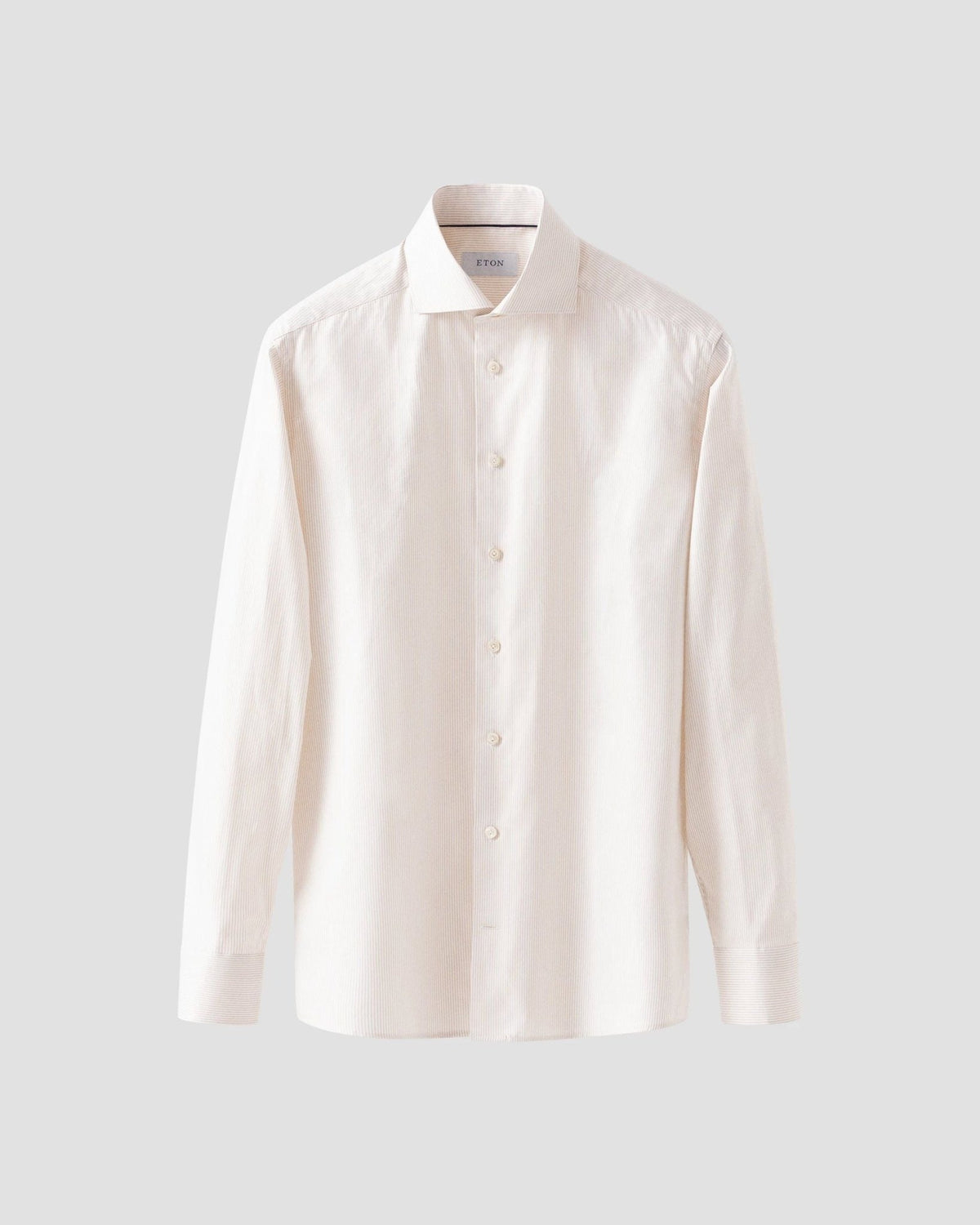 Beige Signature Striped Oxford Shirt - Eton Shirts