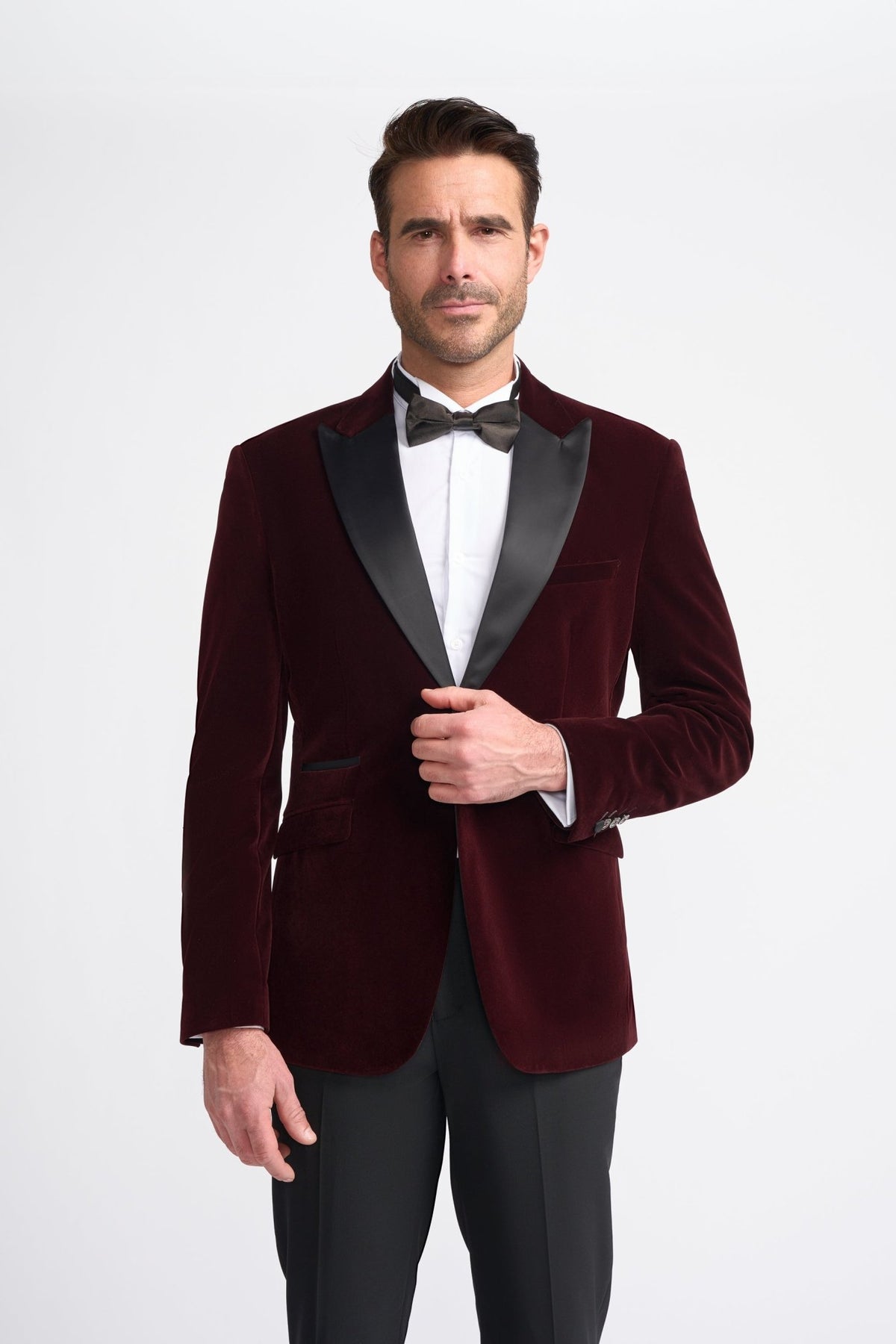 Burgundy Dinner Jacket - Leonard Silver Blazers