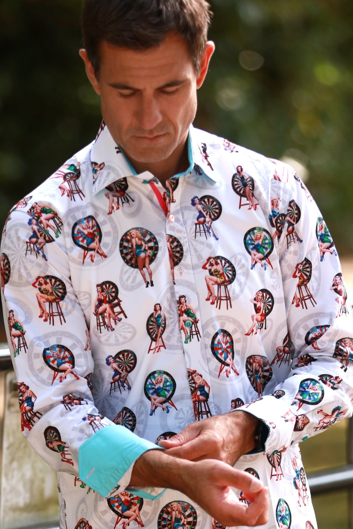 Dartboard and Pinup Girls Print Shirt - Claudio Lugli