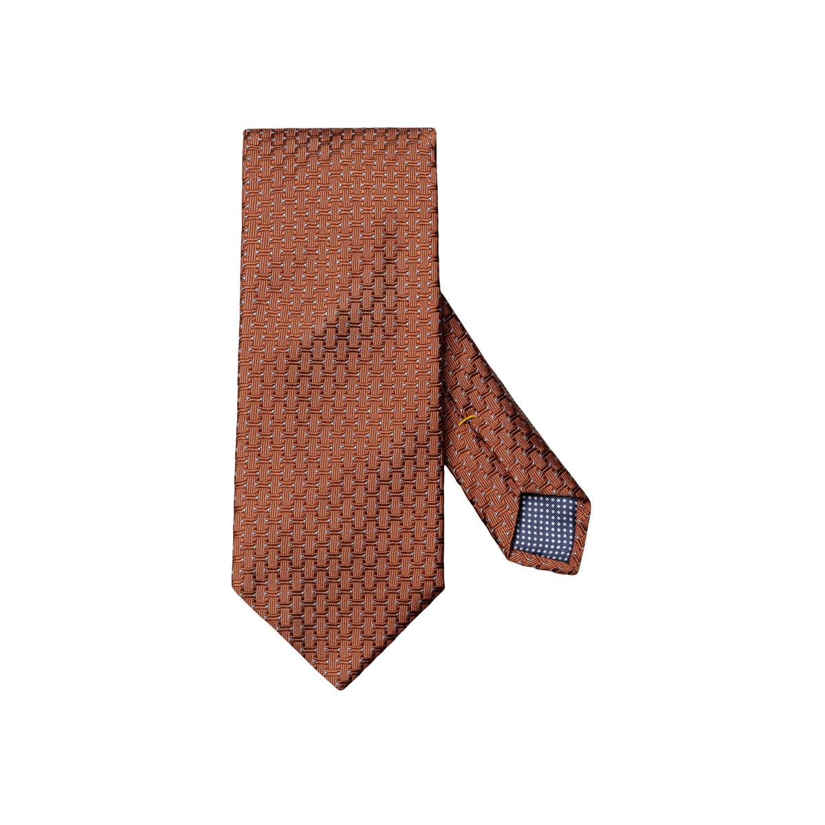 Geometric Woven Silk Tie Orange - Eton