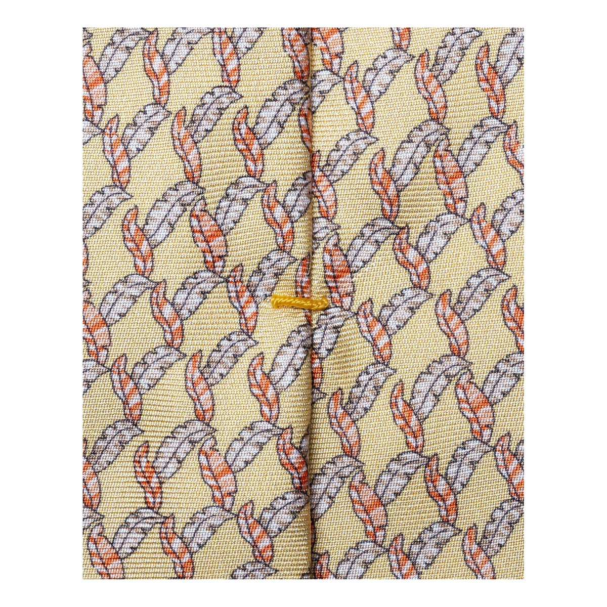 Leaf Print Woven Silk Tie Yellow - Eton Shirts Neck Ties