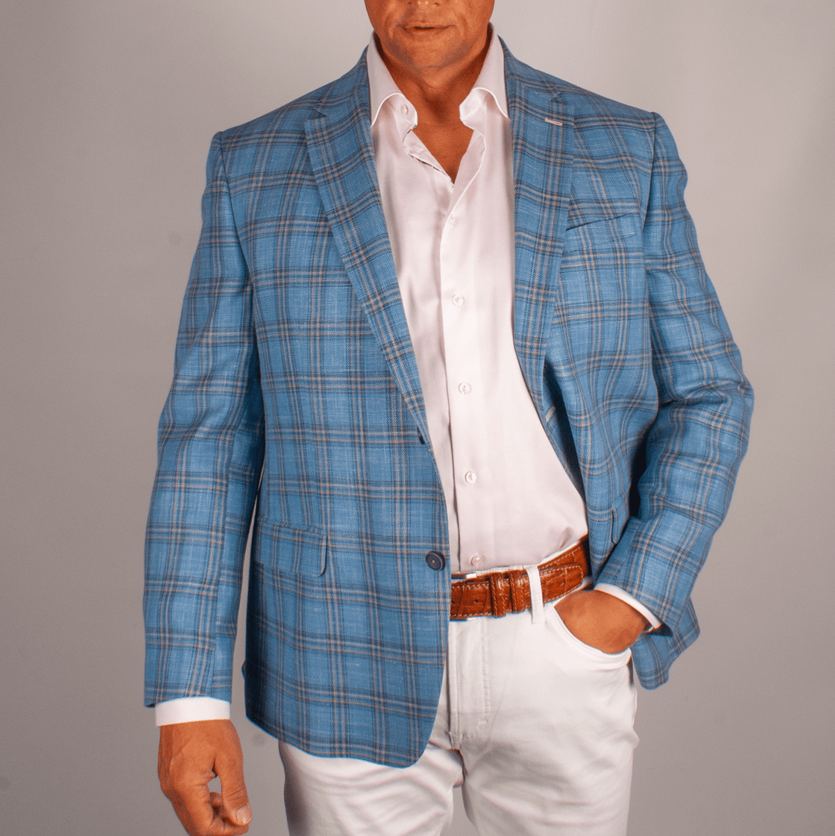 Mazelli Light Blue Check Jacket - Torre