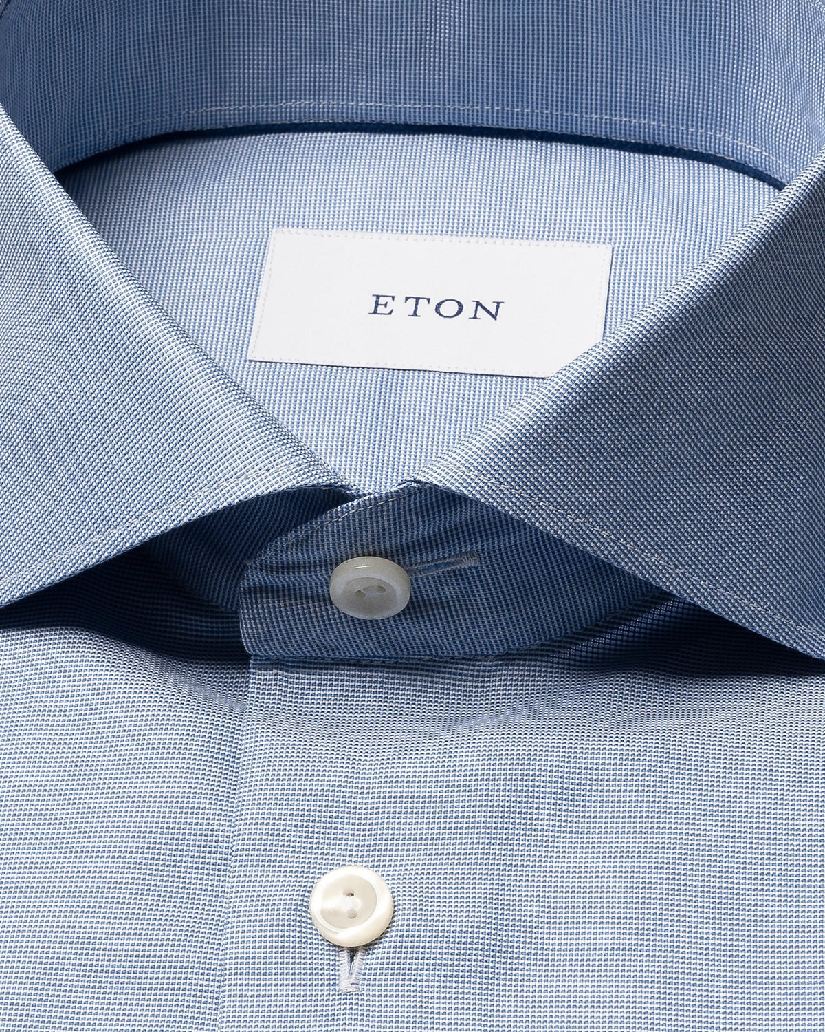Mid Blue Solid Signature Oxford Shirt - Eton Shirts Shirts