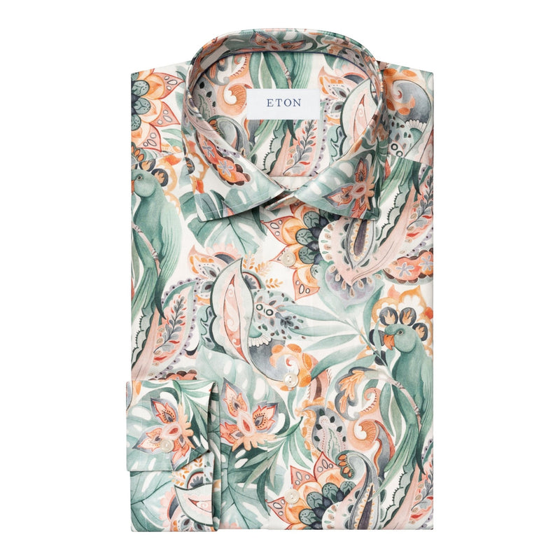 Parrot Motif Signature Twill Shirt - Eton Shirts