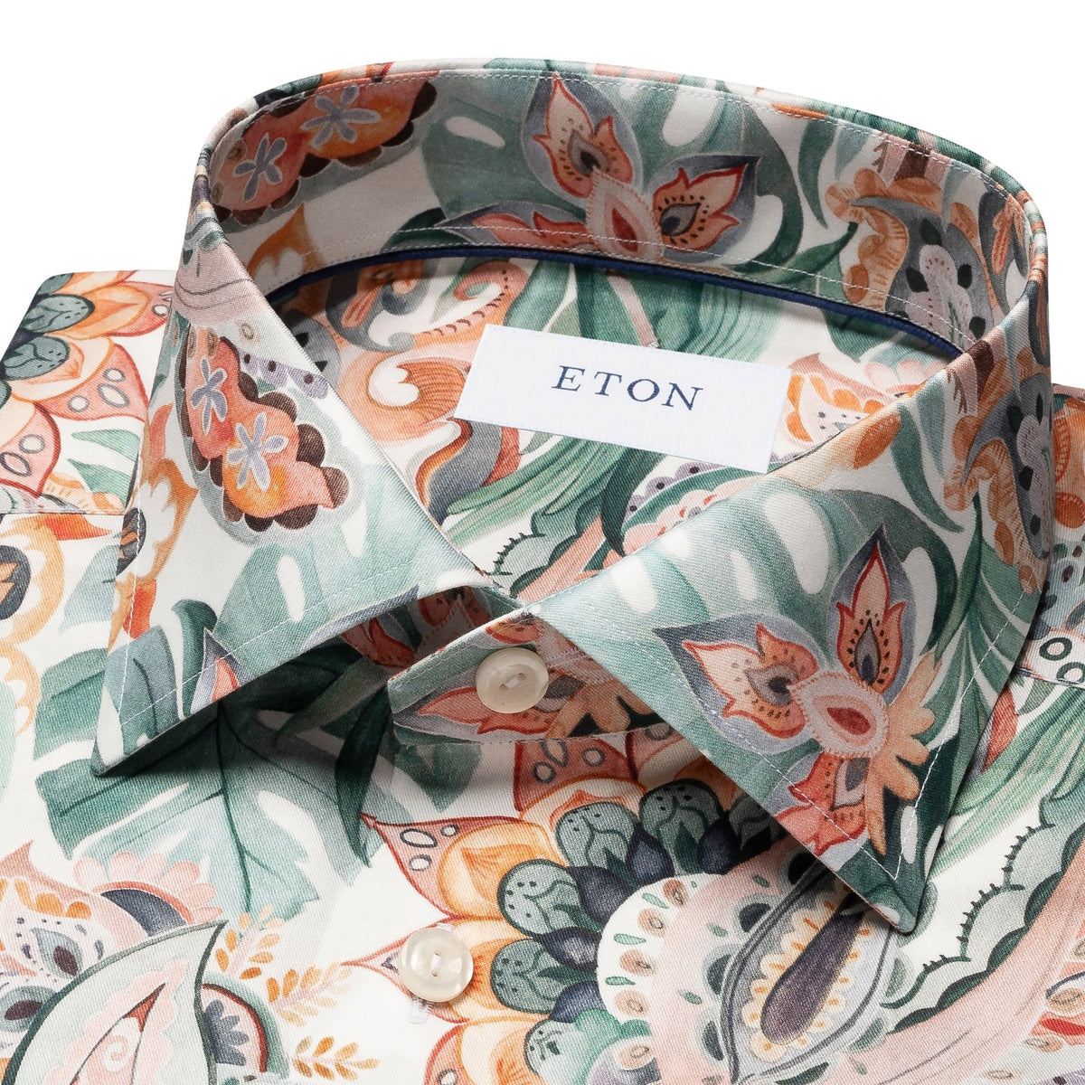 Parrot Motif Signature Twill Shirt - Eton Shirts