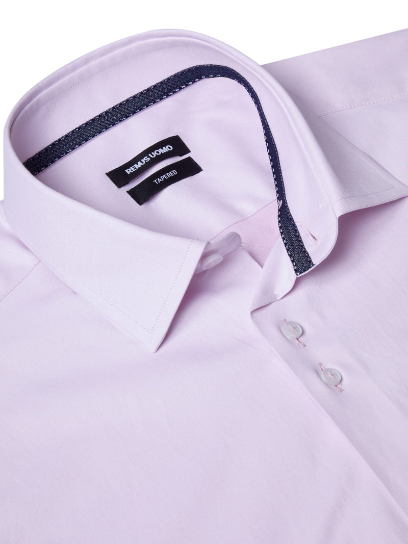 Remus Light Pink Short Sleeve Stretch Shirt - Leonard Silver
