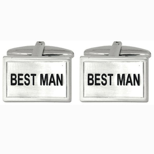 Best Man Cuff Links - Leonard Silver