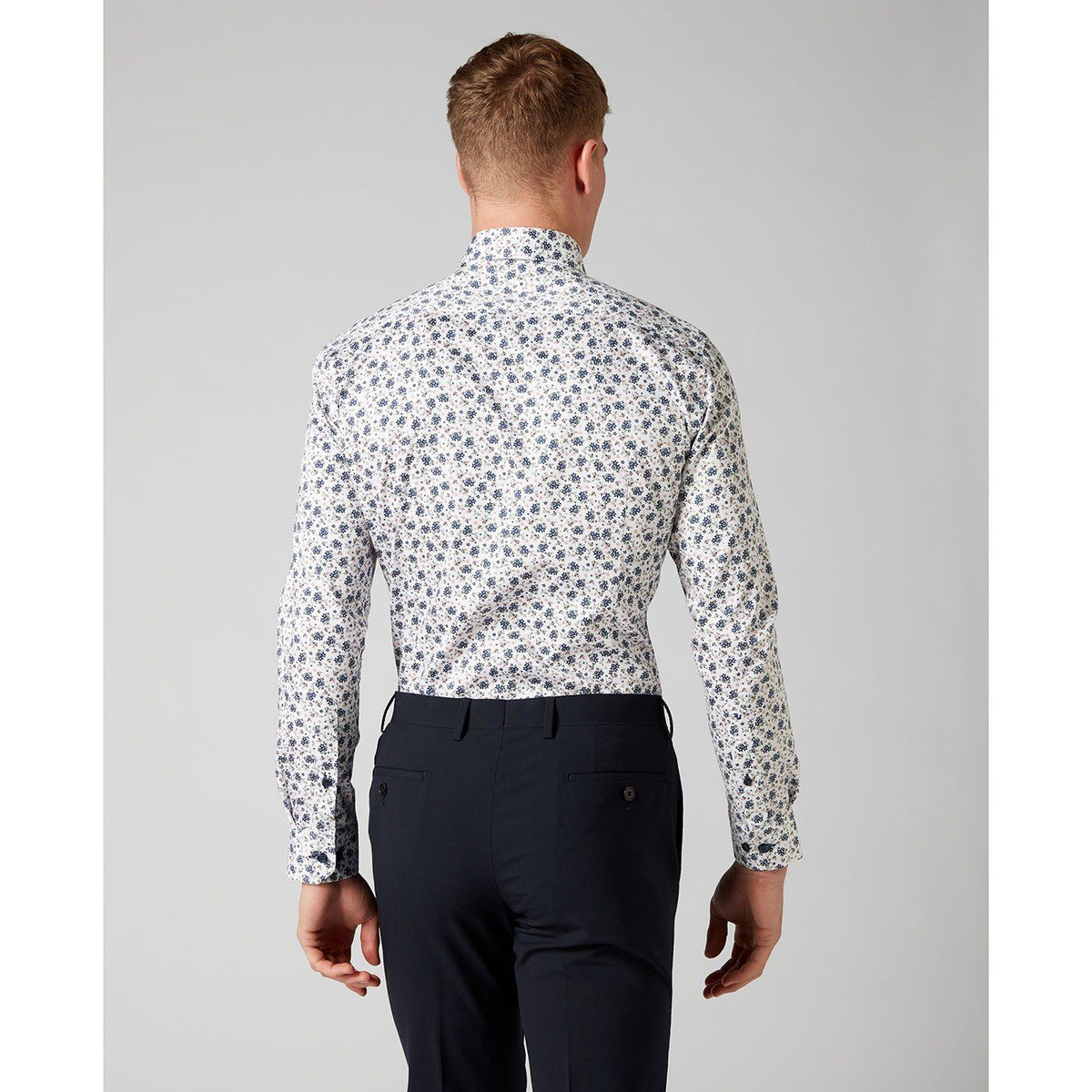 Flower Print Button Under Shirt - Remus Uomo