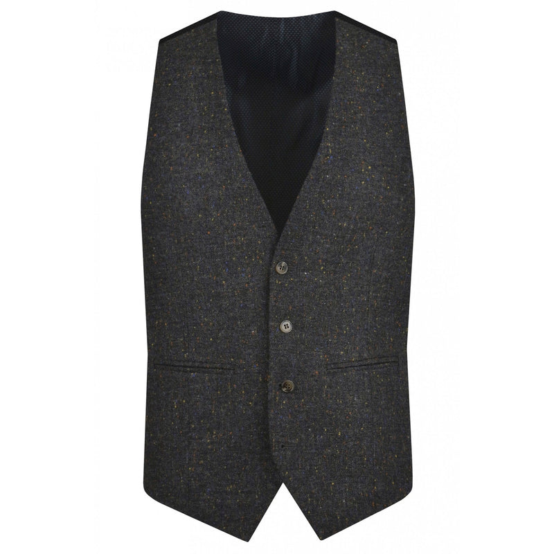 Grey Multi Fleck Tweed Waistcoat - Torre