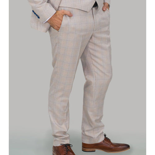 Ivory Check Suit Trousers - Leonard Silver