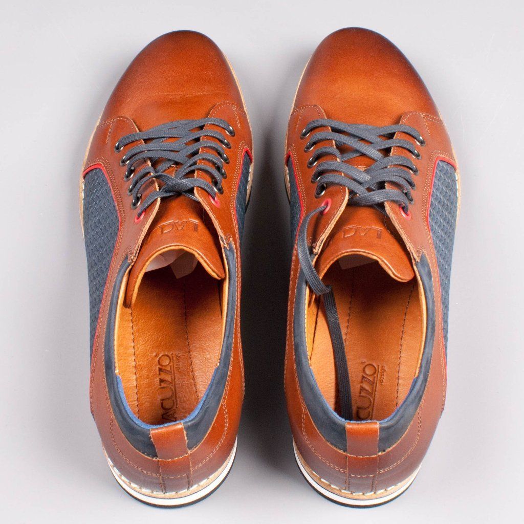 Lacuzzo Tan/Navy leather Sneaker - Lacuzzo