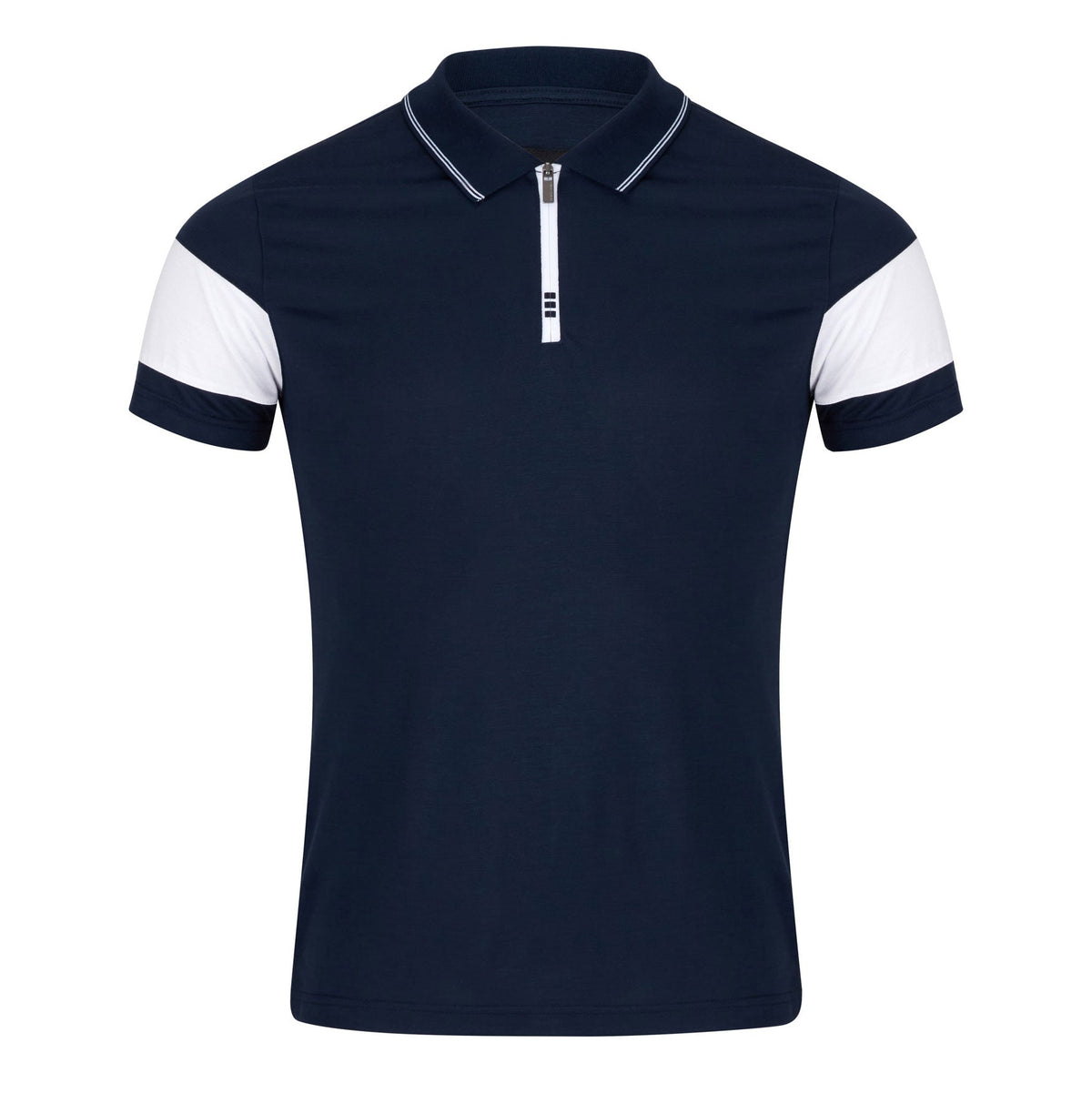 Navy Short Sleeve Knit Polo - Remus Uomo