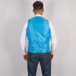 Pure Wool Herringbone Tweed Jacket In Blue - Torre