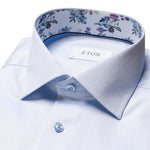 Sky Shirt Blue Buttons Floral Insert - Eton Shirts