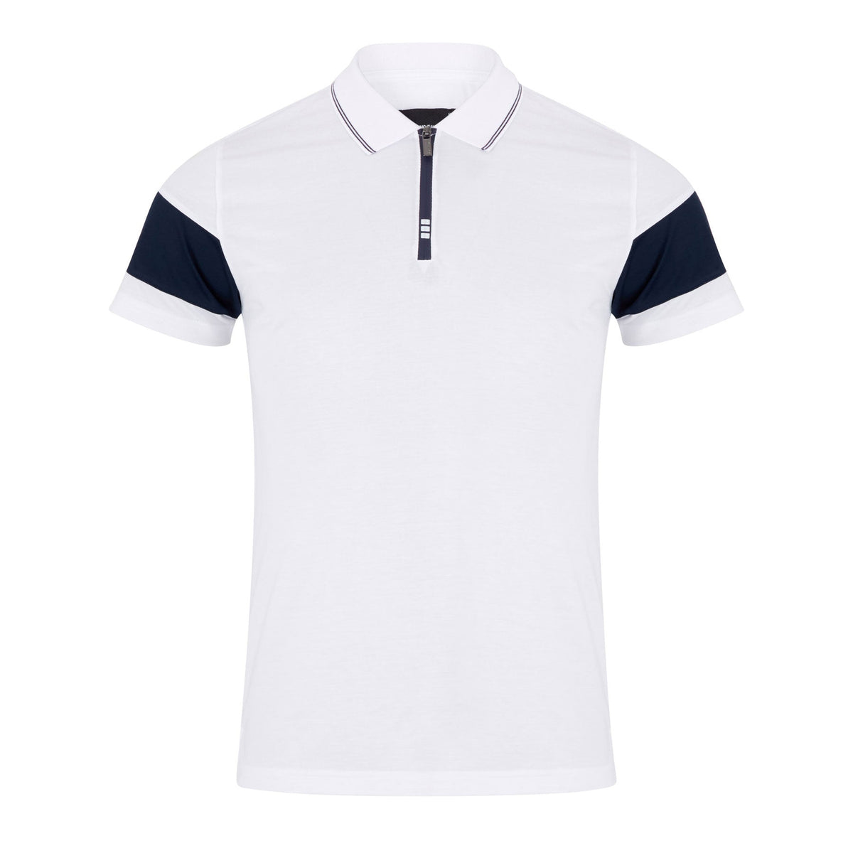 White Short Sleeve Knit Polo - Remus Uomo