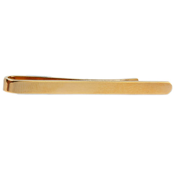 Plain Polished Gold Plated Tie Slide - Leonard Silver - front view