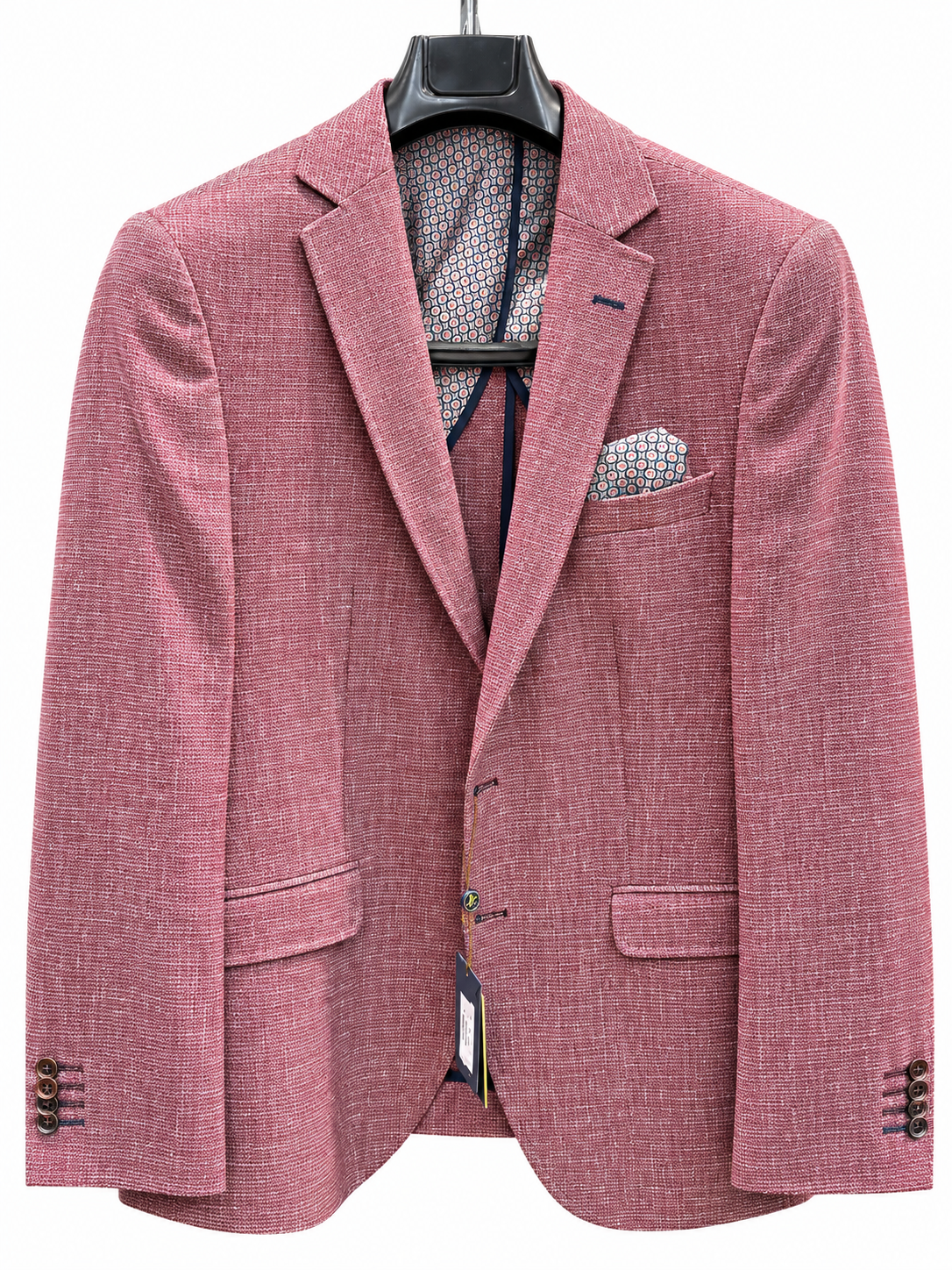 John Victor Linen Jacket in Pink and Sky Blue