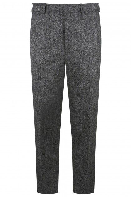 Hunter Grey Plain Weave Tweed Trousers