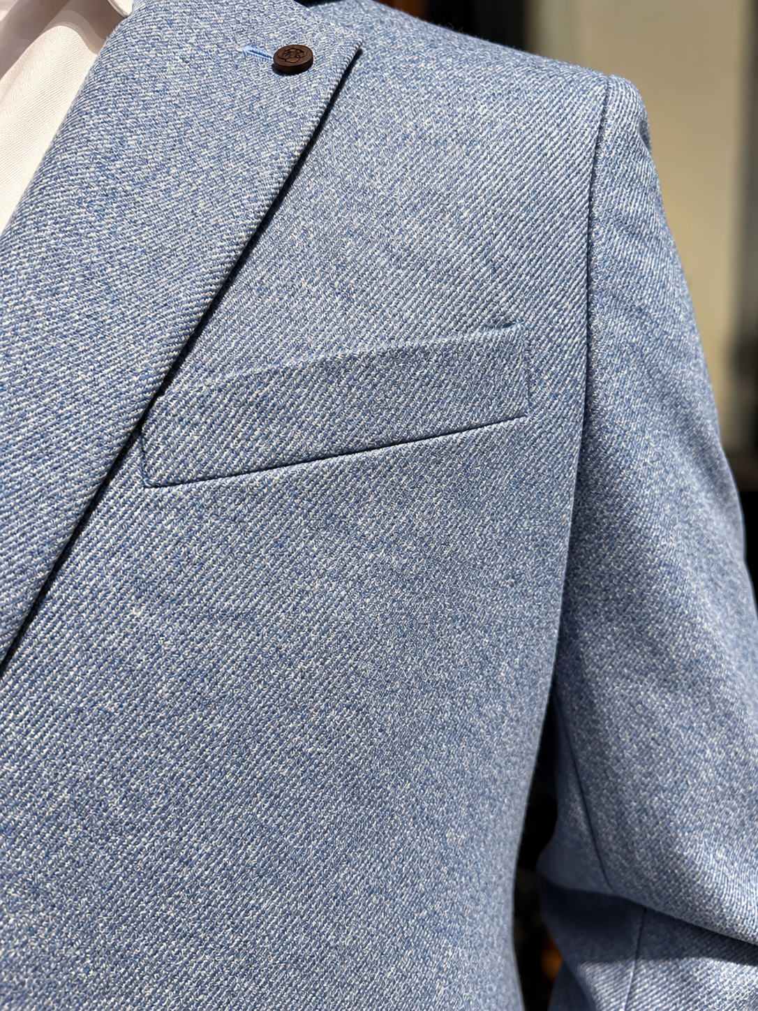 Wool & Cashmere Powder Blue Jacket cloth by Loro Piana
