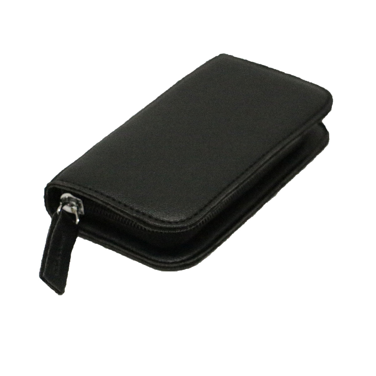 Black Zipped Manicure Set - 7 Piece - Leonard Silver - closed case