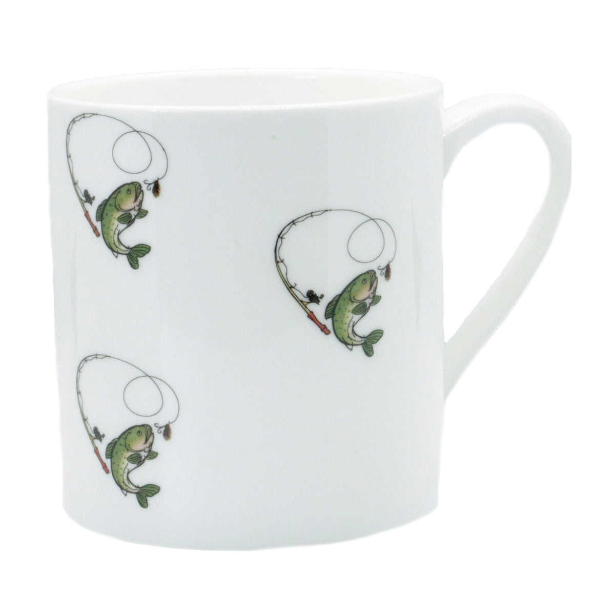 Fish Fine Bone China Mug & Socks Gift Set - Leonard Silver - mug front