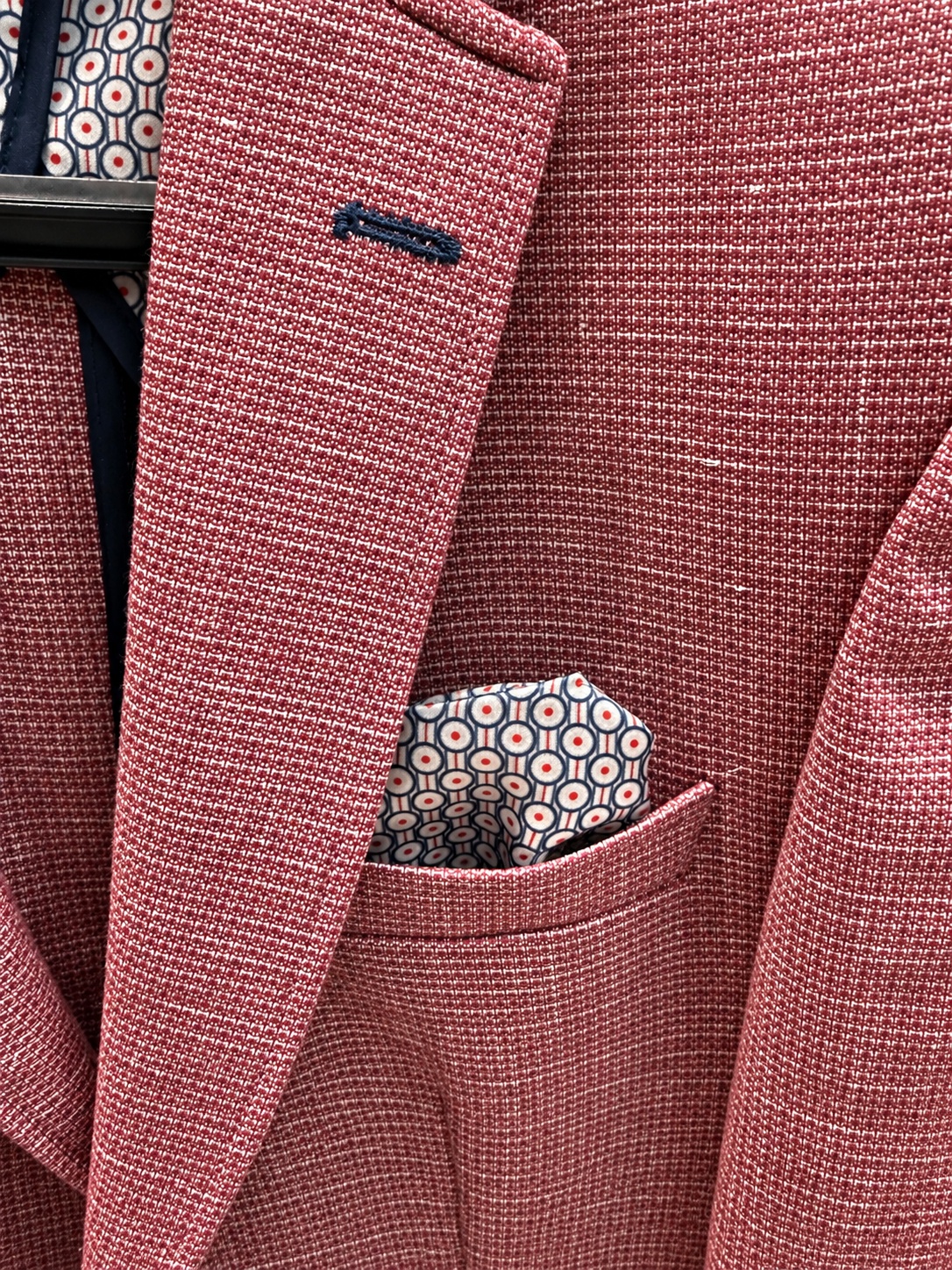 John Victor Linen Jacket in Pink and Sky Blue