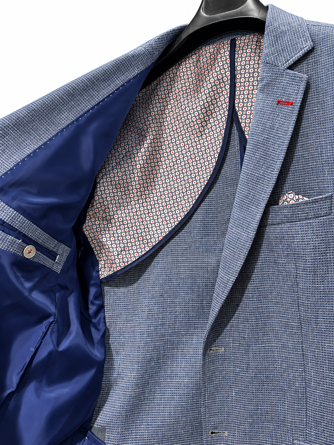 John Victor Linen Jacket in Pink and Sky Blue