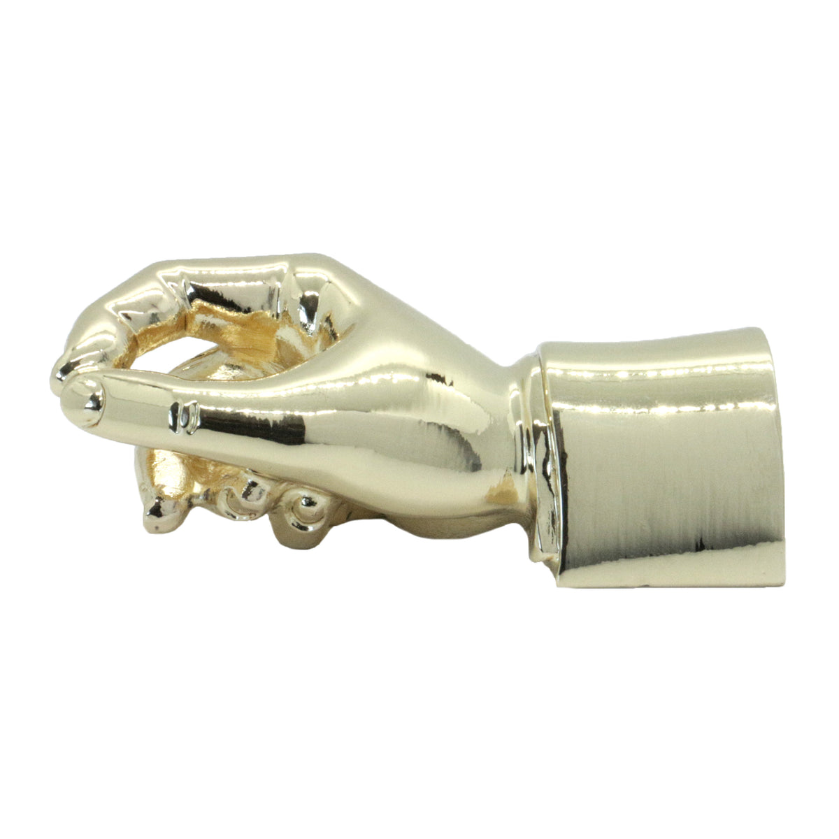 Gold Hand Paperweight And Pen Holder - Leonard Silver - side view of the cast hand and cuff