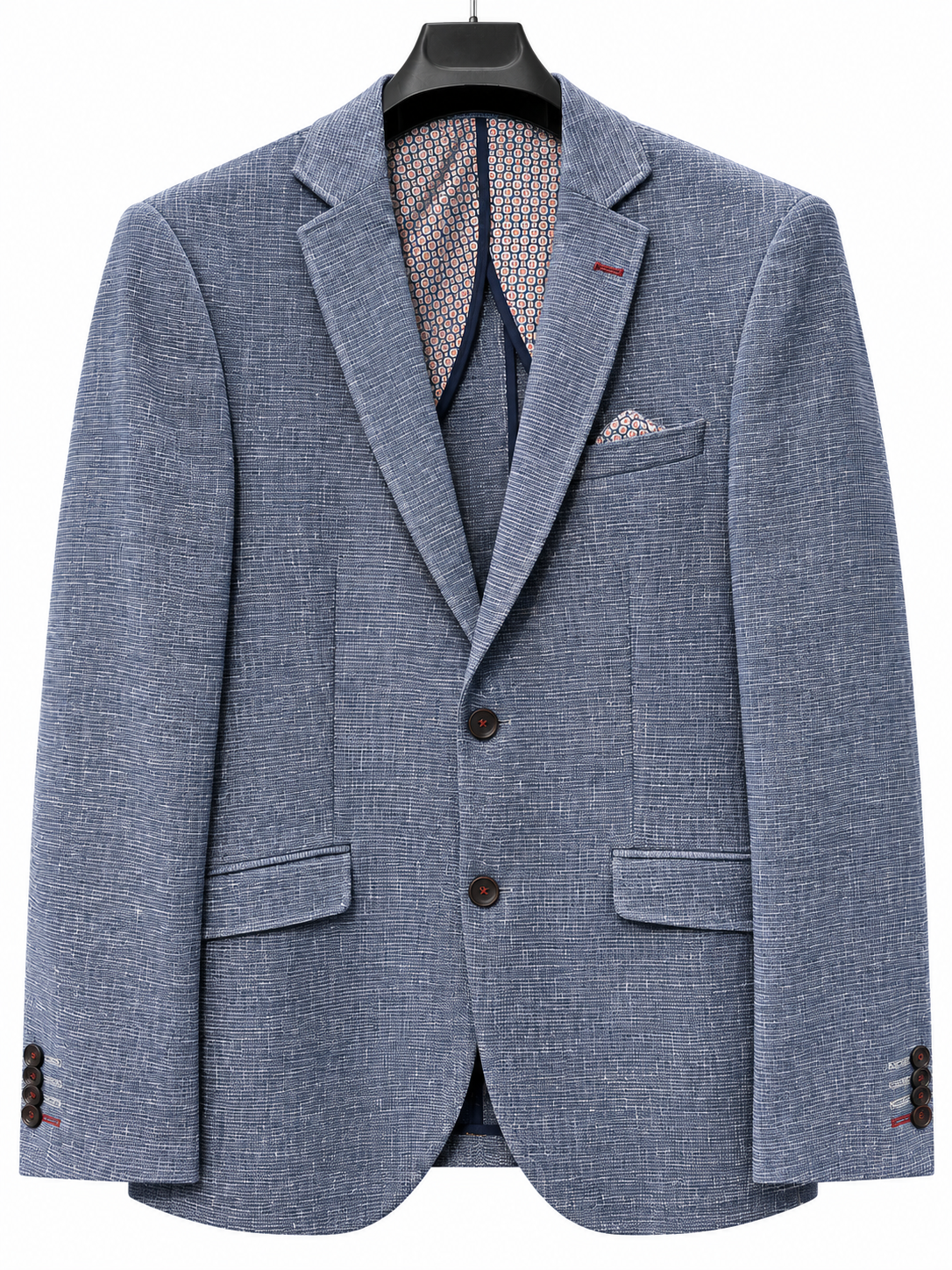 John Victor Linen Jacket in Pink and Sky Blue