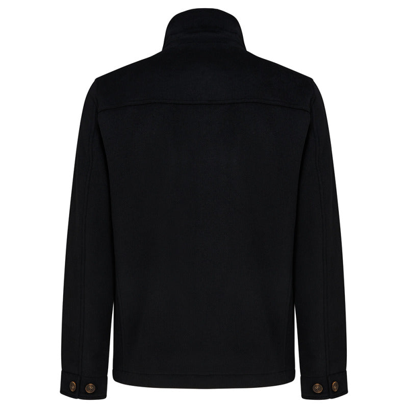 Black Westgate Wool Overshirt, back flat lay