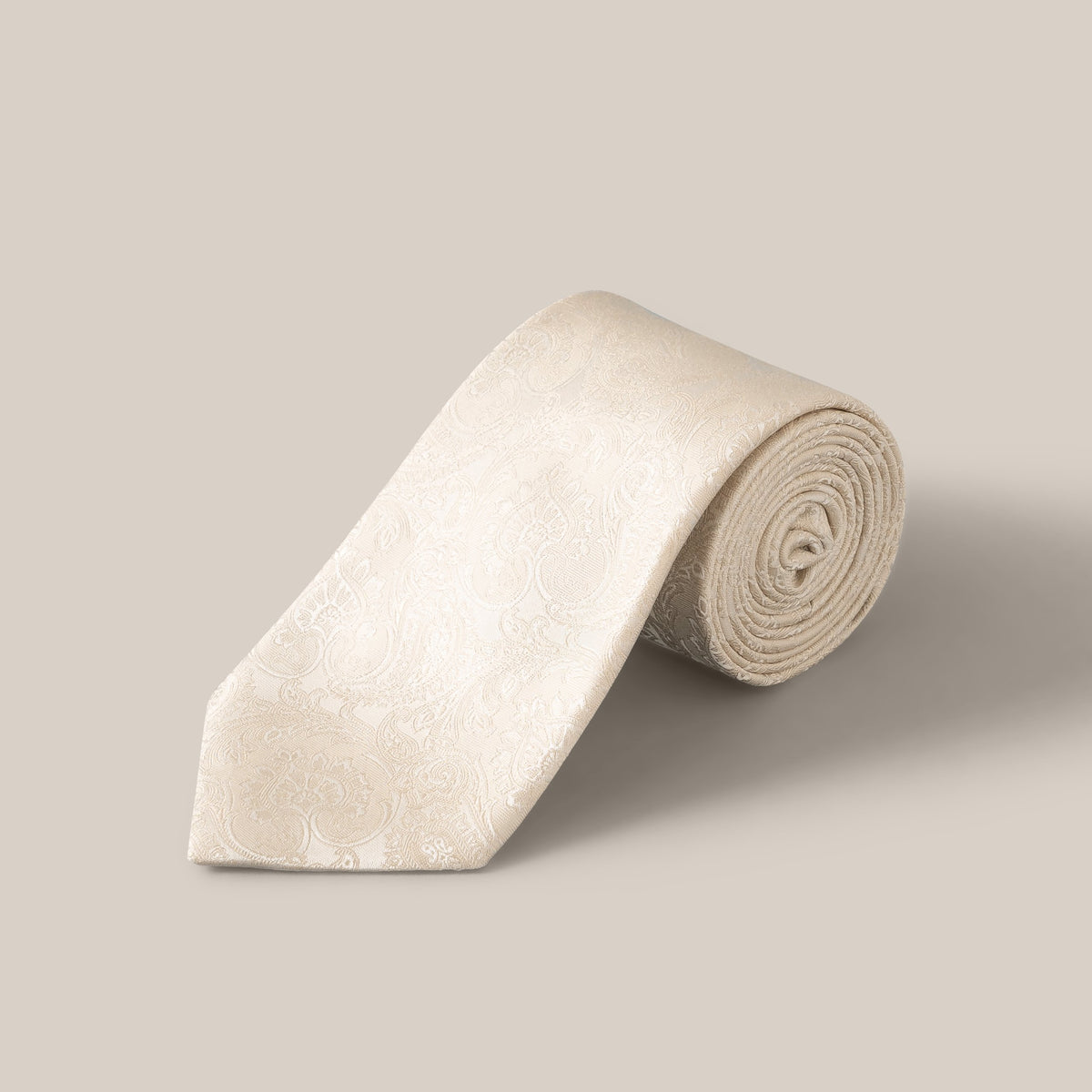 Beige Paisley Woven Silk Tie - Eton Shirts
