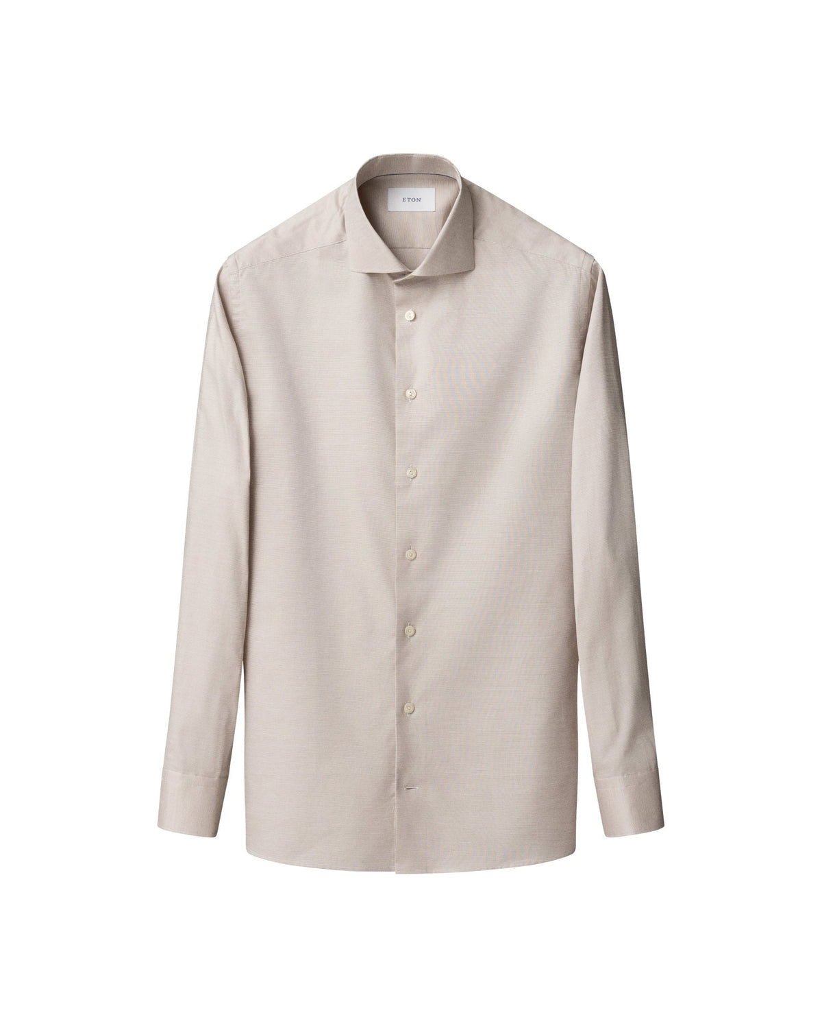 Beige Solid Signature Oxford Shirt - Eton Shirts Shirts