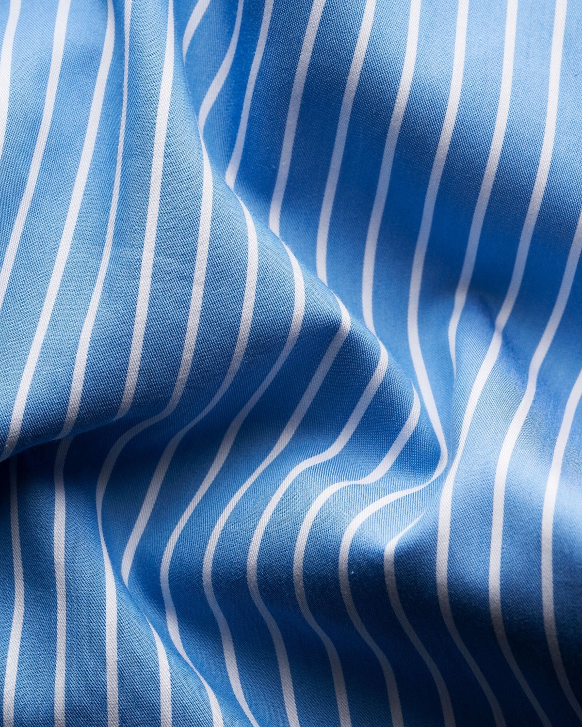 Blue Cotton & Silk Stripe Shirt - Eton Shirts Shirts