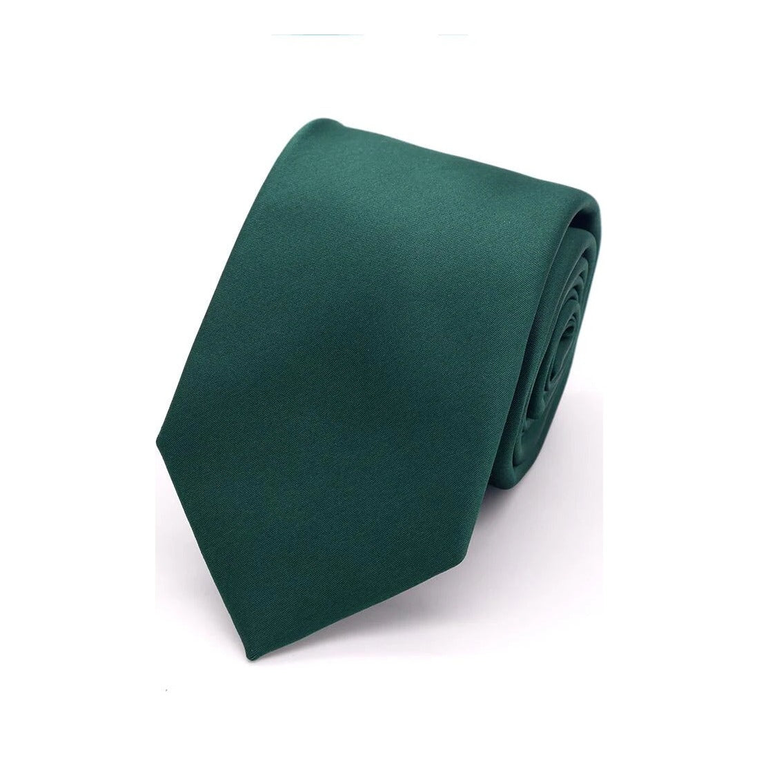 Bottle Green Satin Tie - Leonard Silver Neck Ties