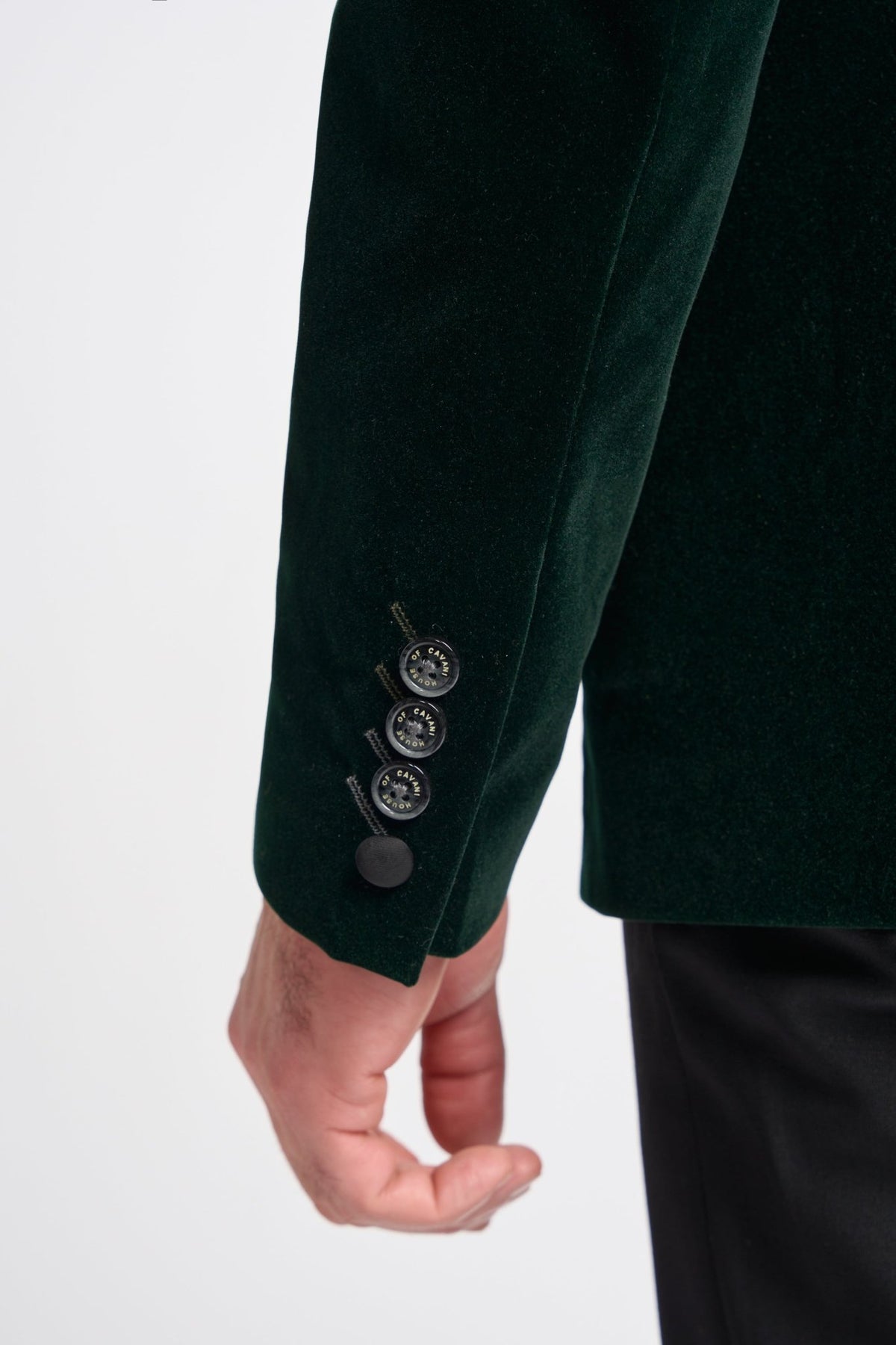 Bottle Green Smoking Jacket - Leonard Silver Blazers