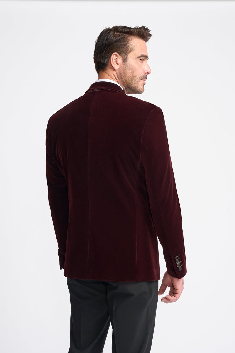 Burgundy Dinner Jacket - Leonard Silver Blazers