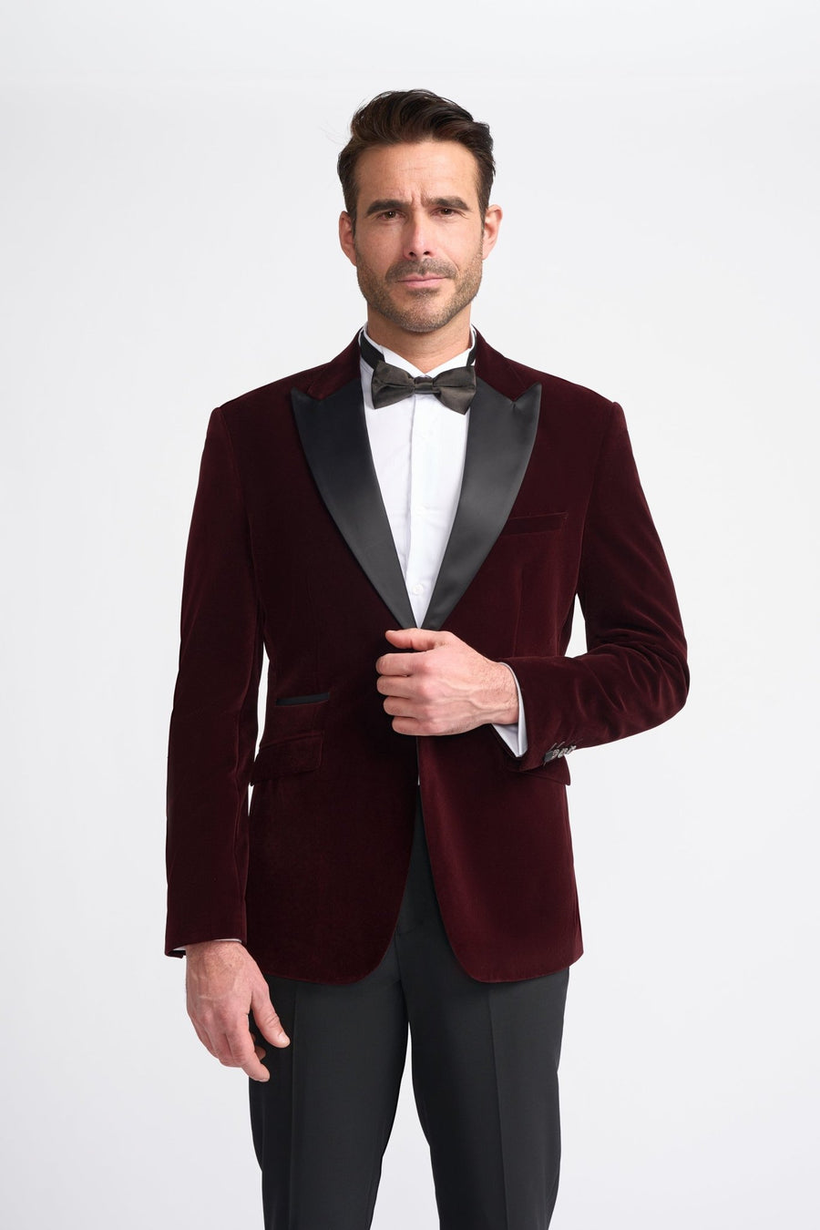 Burgundy Dinner Jacket - Leonard Silver Blazers