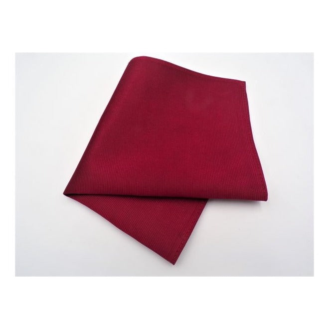 Burgundy Silk Pocket Square - Leonard Silver