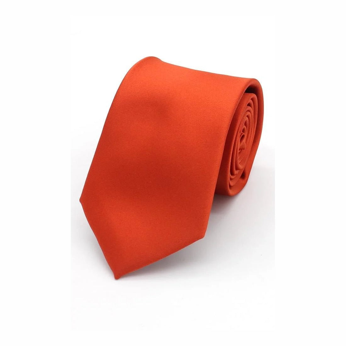 Burnt Orange Satin Tie - Leonard Silver Neck Ties