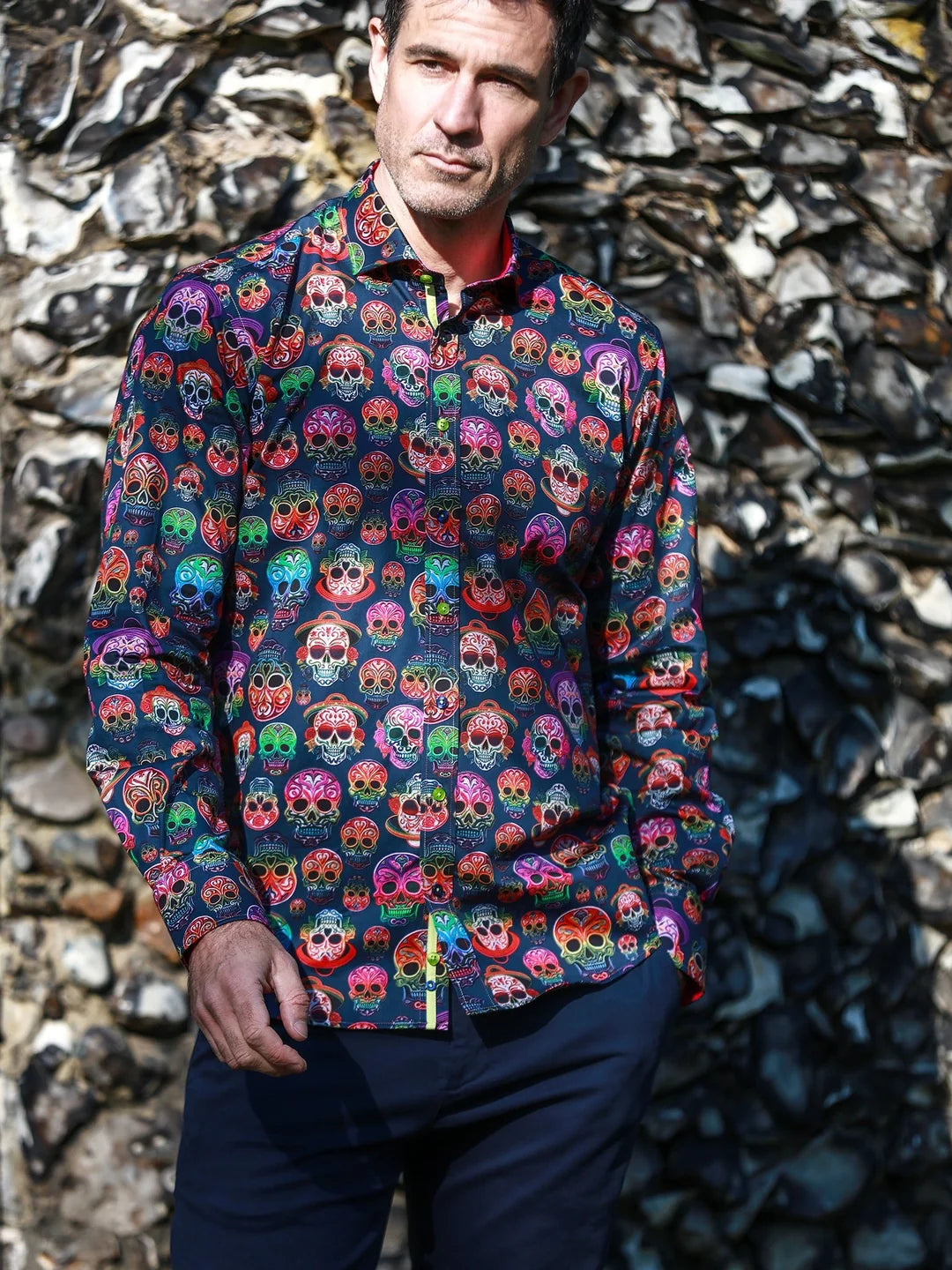 Day of the Dead Multi Colour Skulls Shirt