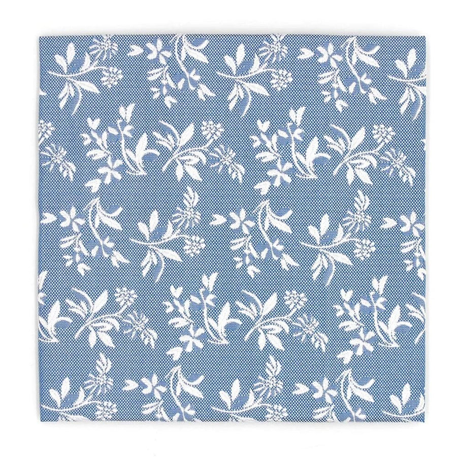 Classic Floral Silk Pocket Square Sky - Leonard Silver Pocket Squares