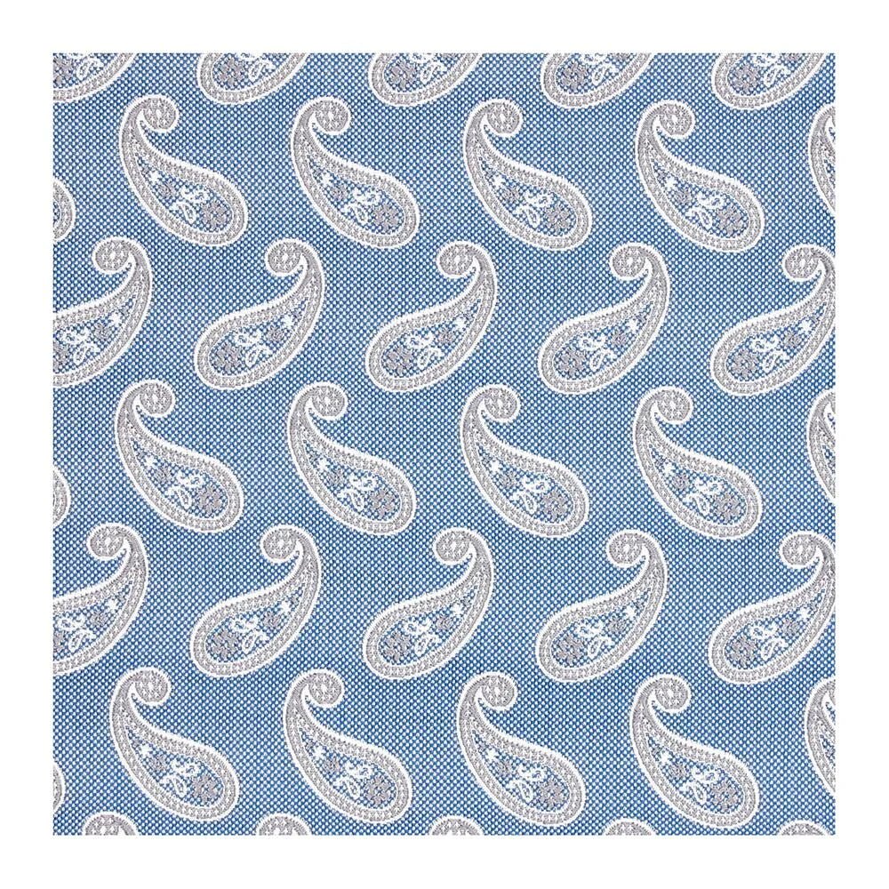 Classic Paisley Silk Pocket Square Sky - Leonard Silver Pocket Squares