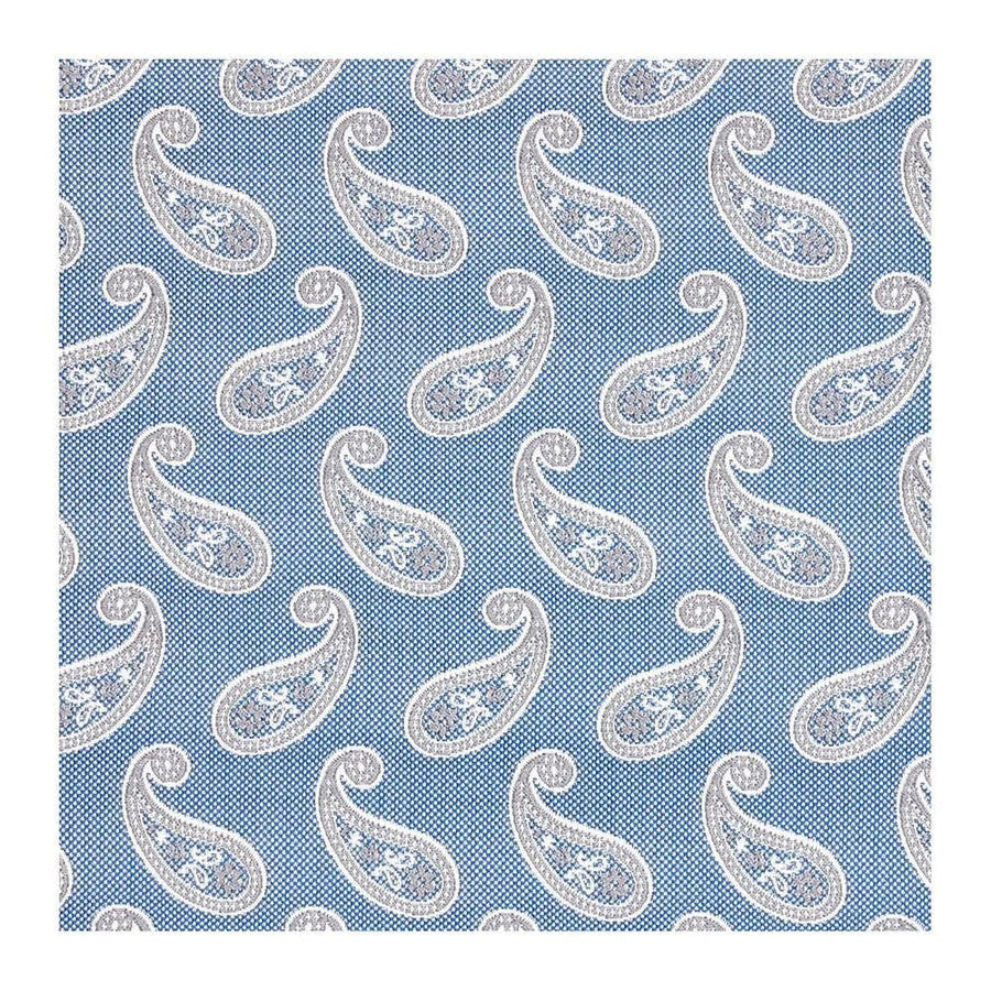Classic Paisley Silk Pocket Square Sky - Leonard Silver Pocket Squares