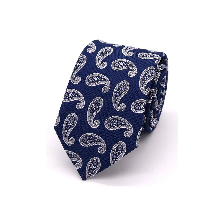 Classic Paisley Silk Tie Sage Navy - Leonard Silver