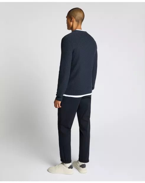 Crew Neck Diagonal Knitted Sweater - Remus Uomo Knitwear