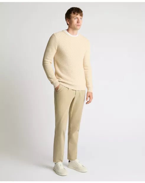 Crew Neck Diagonal Knitted Sweater - Remus Uomo Knitwear