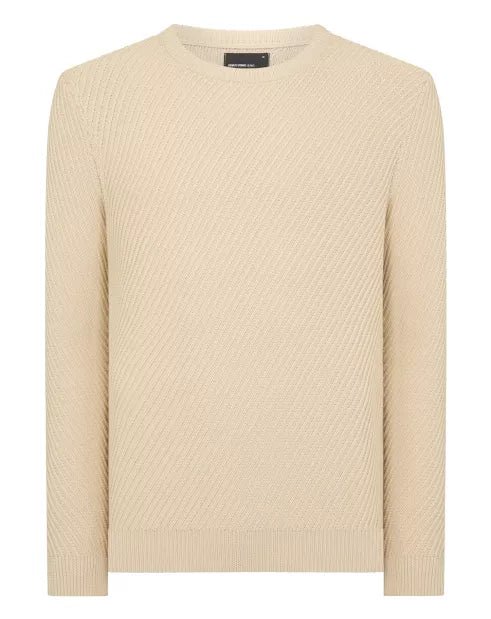Crew Neck Diagonal Knitted Sweater - Remus Uomo Knitwear
