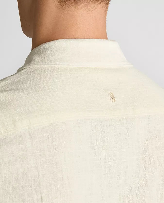 Cuban Collar Linen Shirt Stone - Remus Uomo