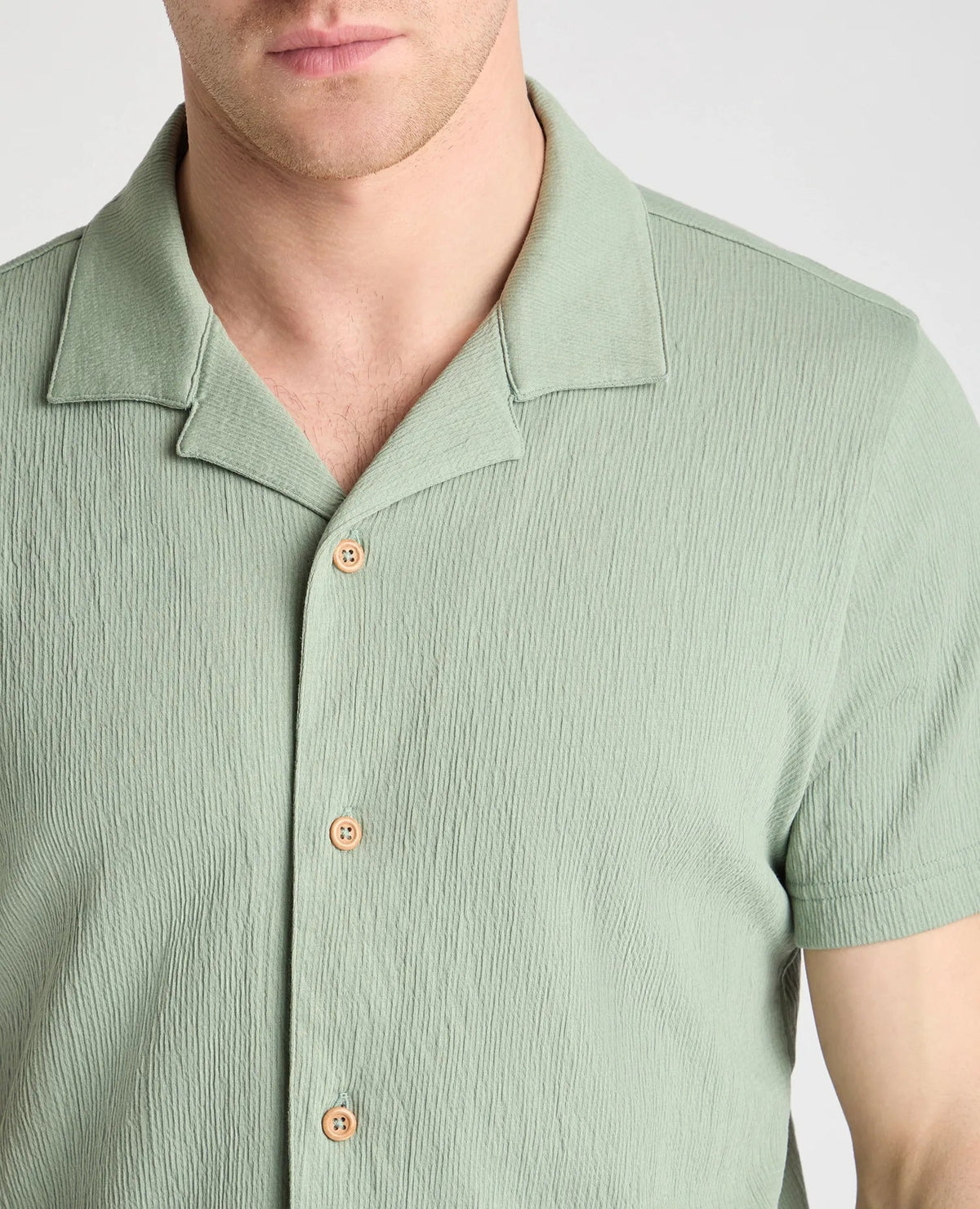 Cuban Collar Short Sleeve Shirt Light Green - Remus Uomo Shirts